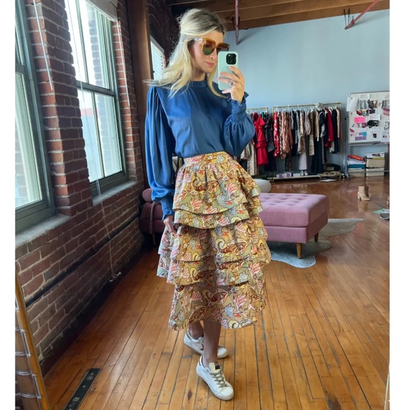 Zara silk tiered paisley skirt - Picture 10 of 11